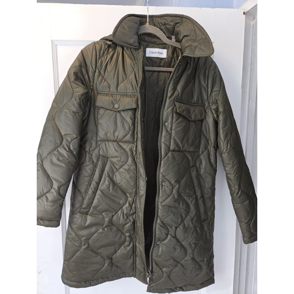 Calvin Klein Women's Winter Outerwear Puffer Quilt Hooded Jacket Coat XS